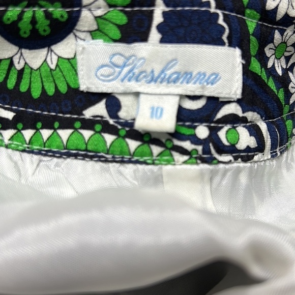 Shoshanna Silk Blend V Neck Paisley Mini Dress - Picture 3 of 6